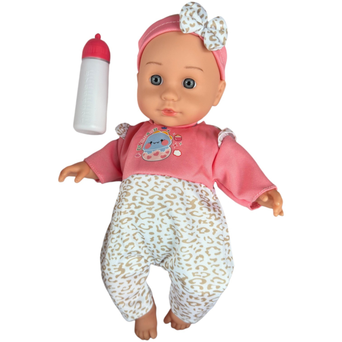 Papusa Bebe Soft 30 cm cu biberon, face pipi, 12 sunete, corp moale, 3+ [2]