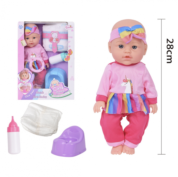 Papusa Cute baby girl roz cu 5 accesorii vorbeste in limba romana [3]