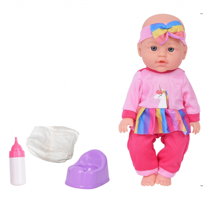 Papusa Cute baby girl roz cu 5 accesorii vorbeste in limba romana [2]