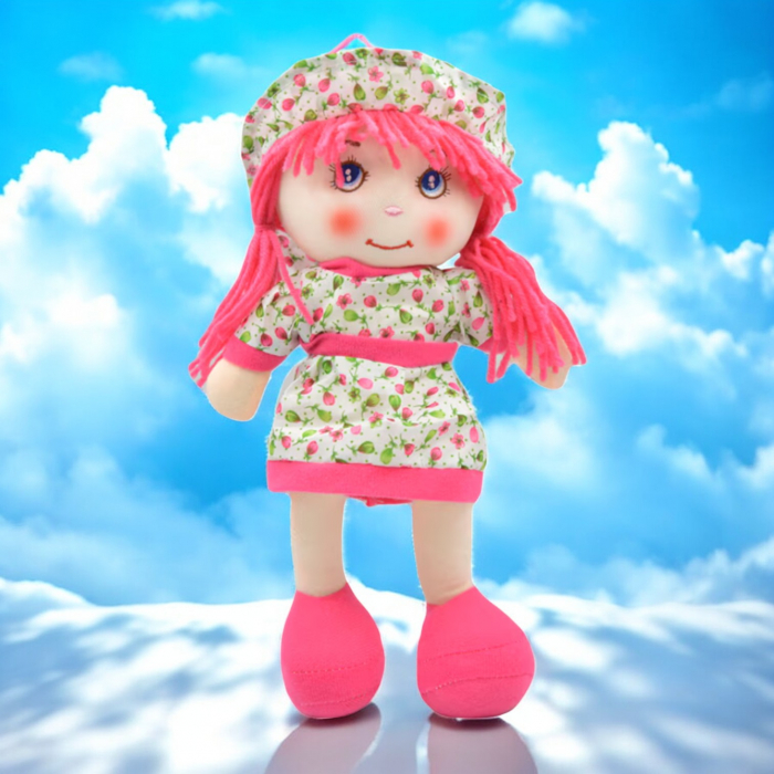Papusa Fetita cu palarie Angel din plus, 30 cm, spune Inger-Ingerasul meu, roz [2]