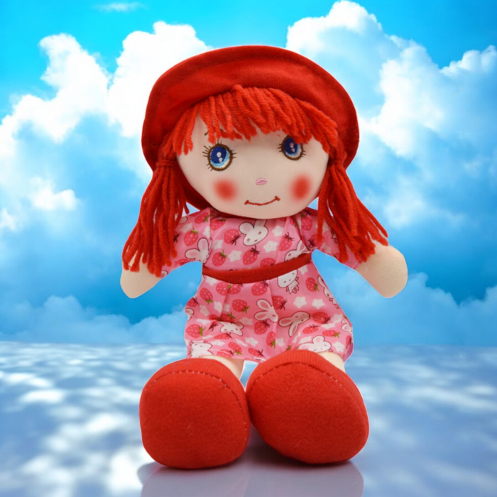 Papusa Fetita cu palarie Angel din plus, 30 cm, spune Inger-Ingerasul meu, rosu [2]