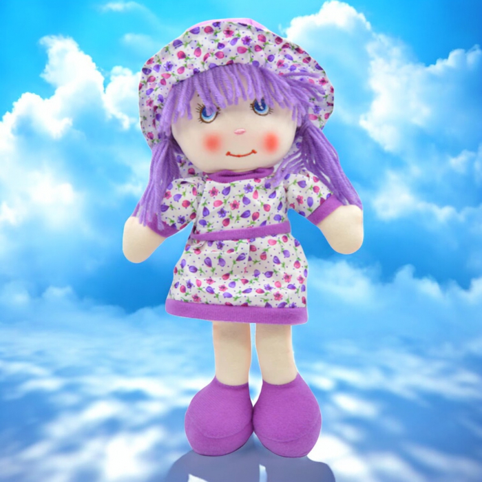 Papusa Fetita cu palarie Angel din plus, 30 cm, spune Inger-Ingerasul meu, mov [2]