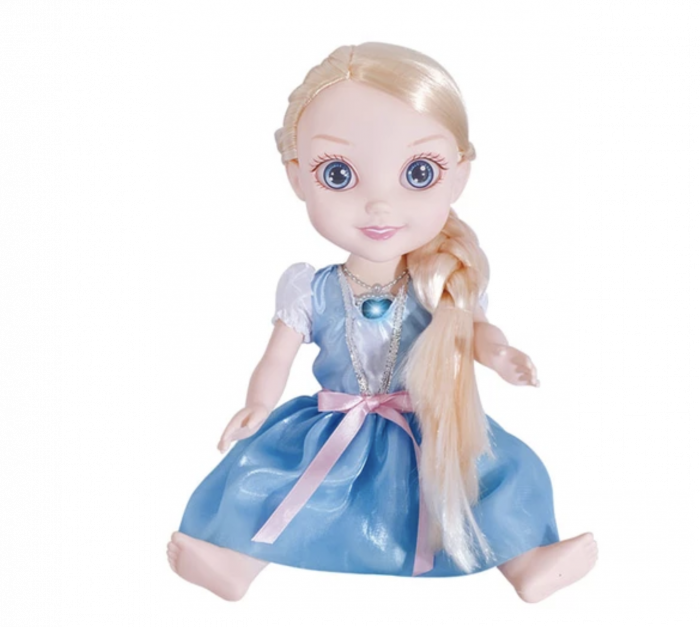 Papusa interactiva little princess, cu lumini, muzica, povesti, bleu