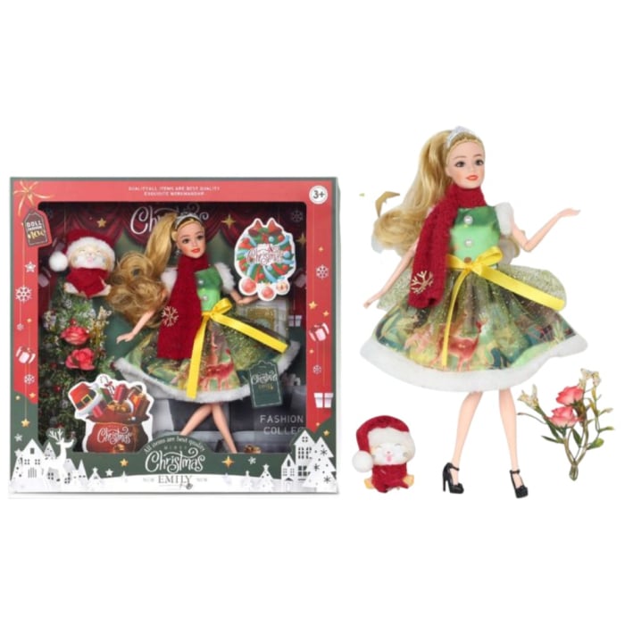 Papusa Zana Elf de Craciun Verde, 30 cm cu Accesorii [1]