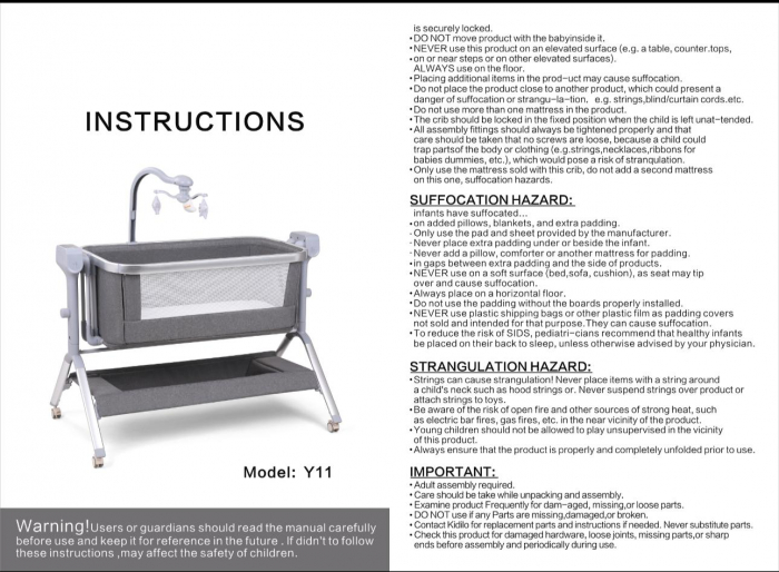 Patut co-sleeper reglabil cu functie de leagan electric, saltea inclusa, cu telecomanda si carusel muzical, A6 gri [14]