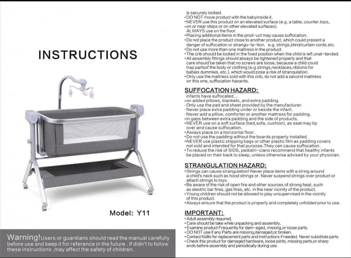 Patut co-sleeper reglabil cu functie de leagan electric, saltea inclusa, cu telecomanda si carusel muzical, A6 crem [12]