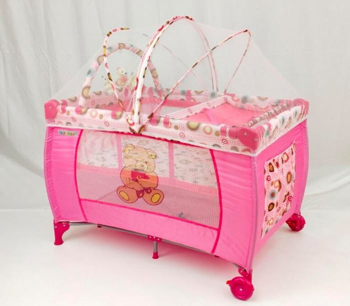 Patut pliabil si tarc, 2 nivele, 120 x 60 cm, Roz - Krista® [3]