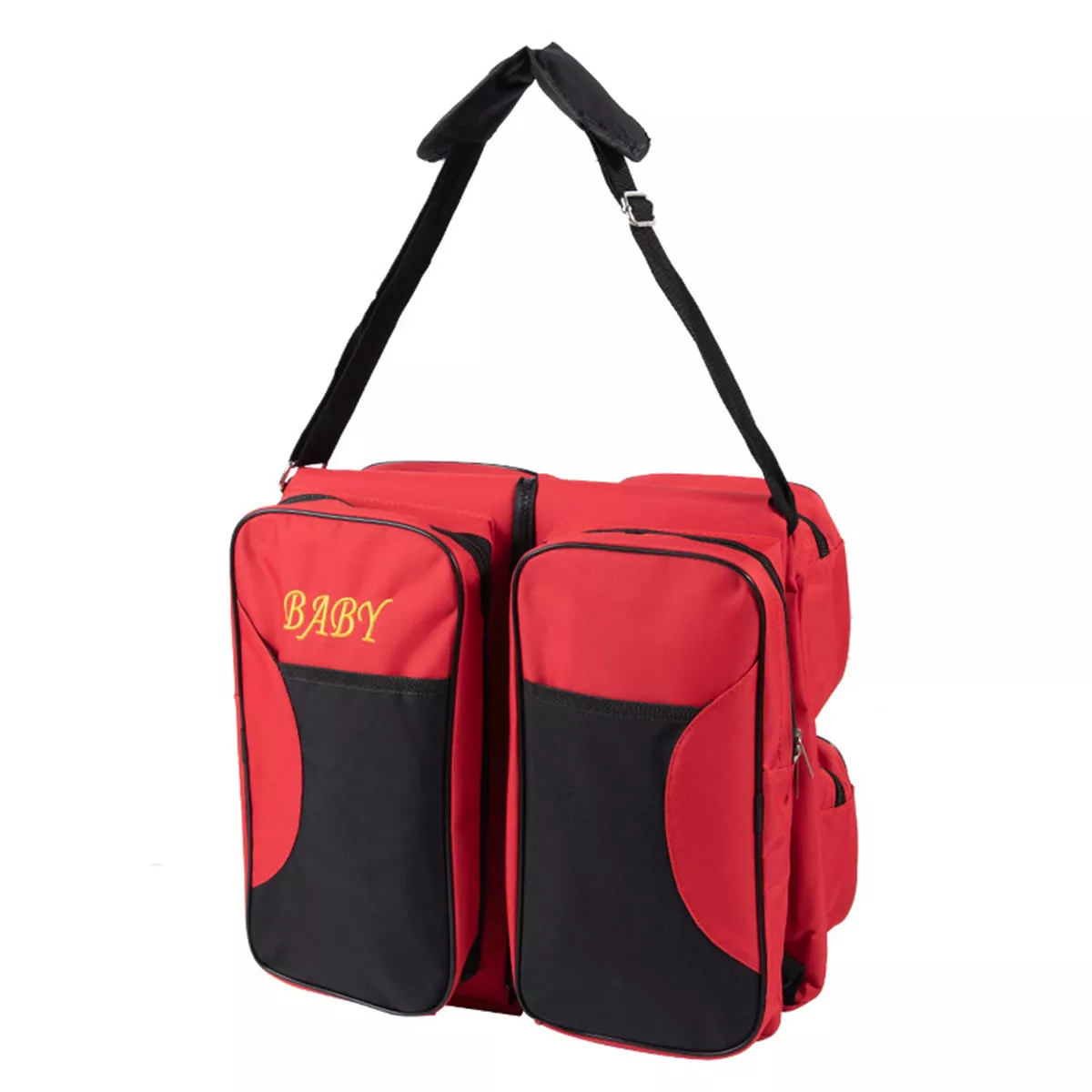 Patut portabil si geanta multifunctionala pentru accesoriile bebelusilor, rosu [6]