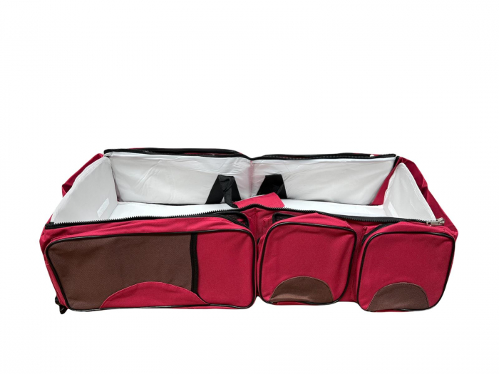 Patut portabil si geanta multifunctionala pentru accesoriile bebelusilor, rosu [2]