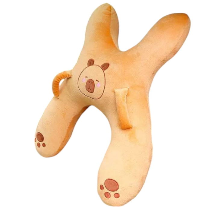 Perna din plus pentru calatorie, cu prindere de centura, suport cap, gat si corp, Crem [3]