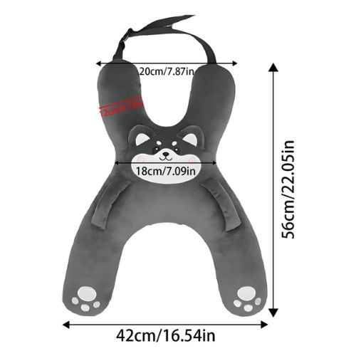 Perna din plus pentru calatorie, cu prindere de centura, suport cap, gat si corp, Gri inchis [3]