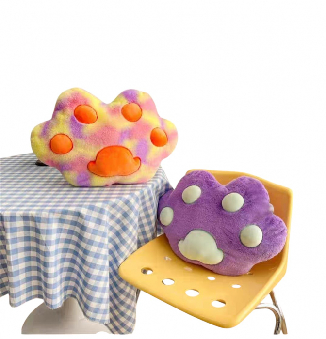 Perna Labuta de animal din plus, 50 cm, multicolor cu portocaliu [4]