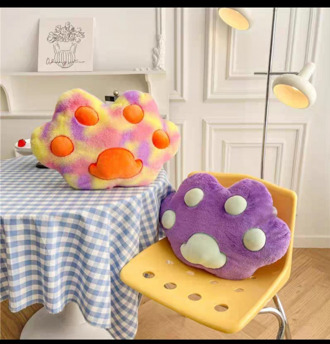 Perna Labuta de animal din plus, 50 cm, mov cu alb [4]