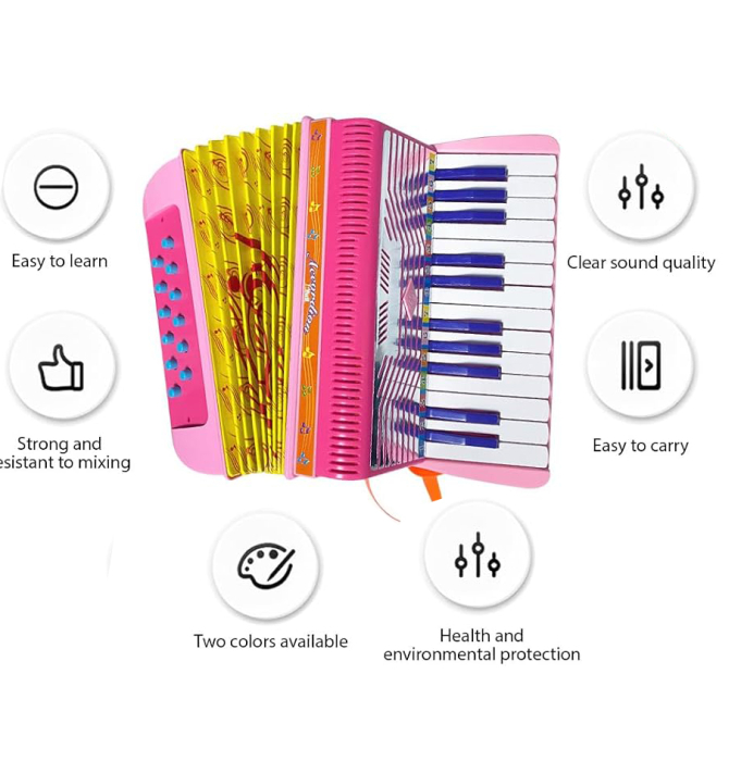 Acordeon De Jucarie Copii Cu Lumini Intermitente Si Burduf Extensibil 21.3x29 cm 3 Ani [6]