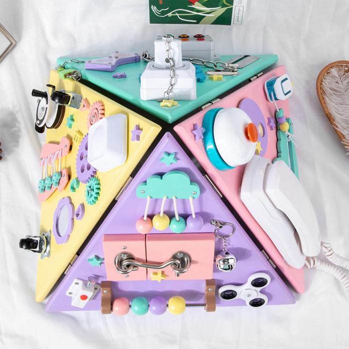 Piramida Montessori cu 25 de activitati Tine-l Ocupat si Invata-l, din lemn [9]