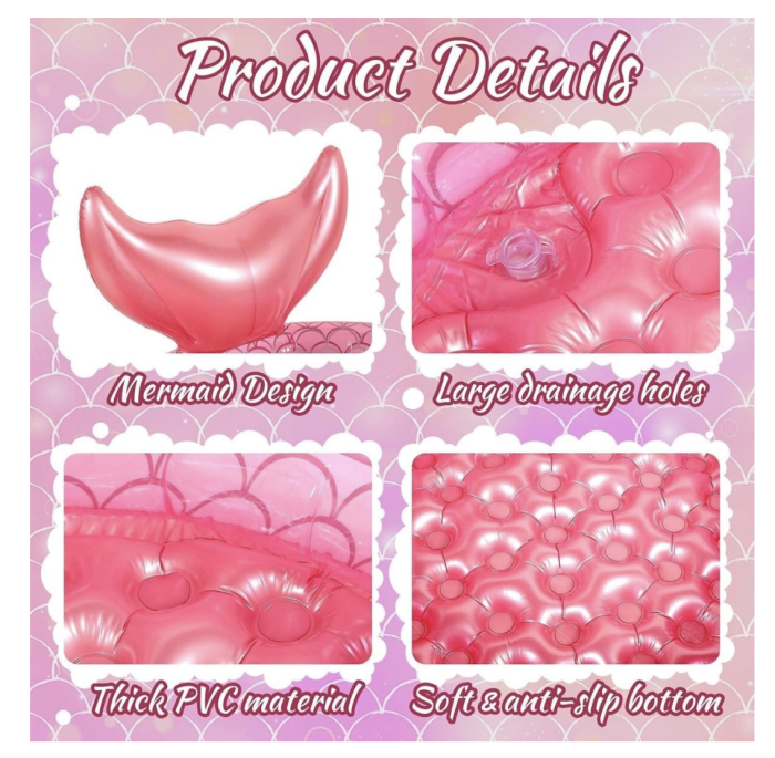 Piscina gonflabila copii Sirena rotunda, PVC, cu scurgere, 120 cm [8]