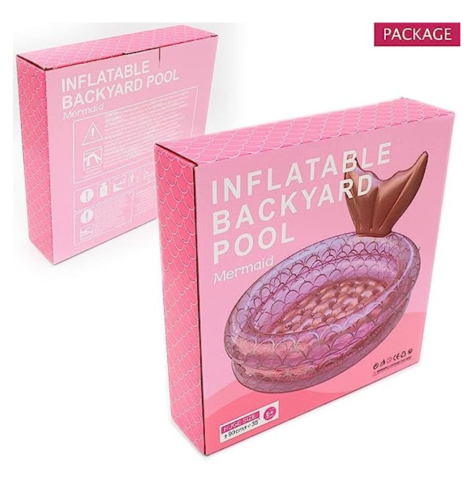 Piscina gonflabila copii Sirena rotunda, PVC, cu scurgere, 120 cm [7]