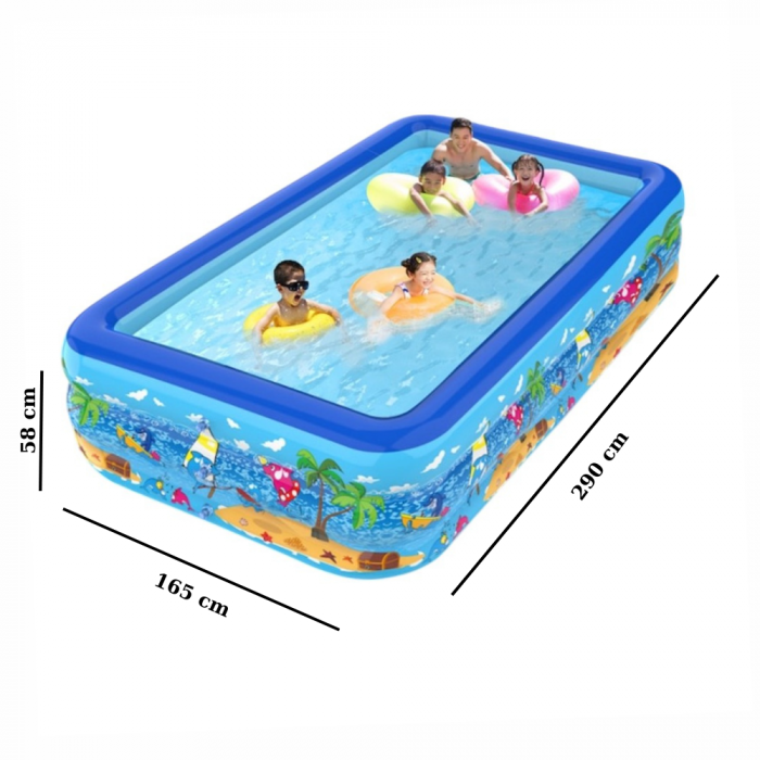 Piscina gonflabila cu podea gonflabila, dreptunghiulara 290 x 165 x 58 cm [14]