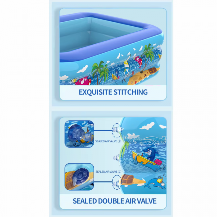 Piscina gonflabila cu podea gonflabila, dreptunghiulara 260 x 165 x 58 cm [6]