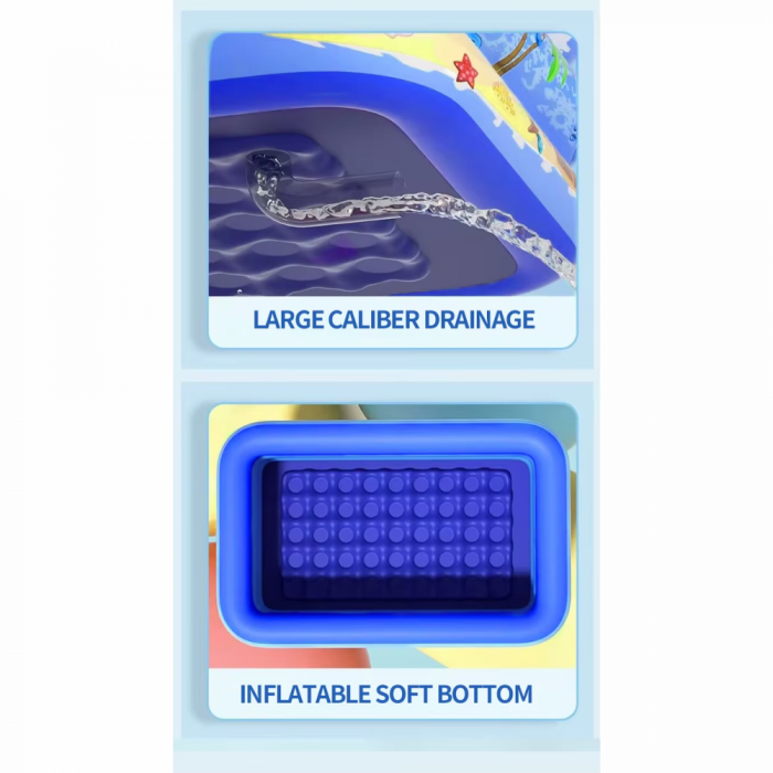 Piscina gonflabila cu podea gonflabila, dreptunghiulara 150 x 105 x 56 cm [6]