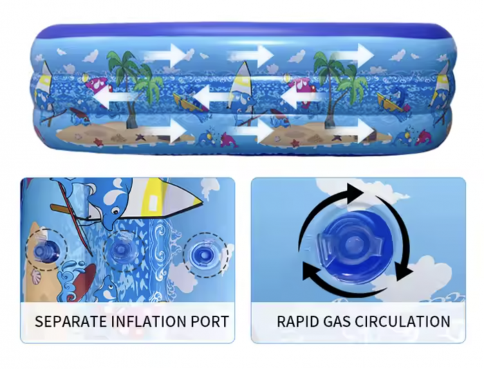 Piscina gonflabila cu podea gonflabila, dreptunghiulara 290 x 165 x 58 cm [12]