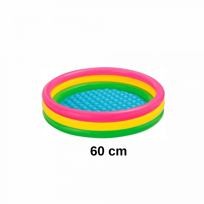 Piscina gonflabila cu podea gonflabila, trei inele colorate 60 cm [2]