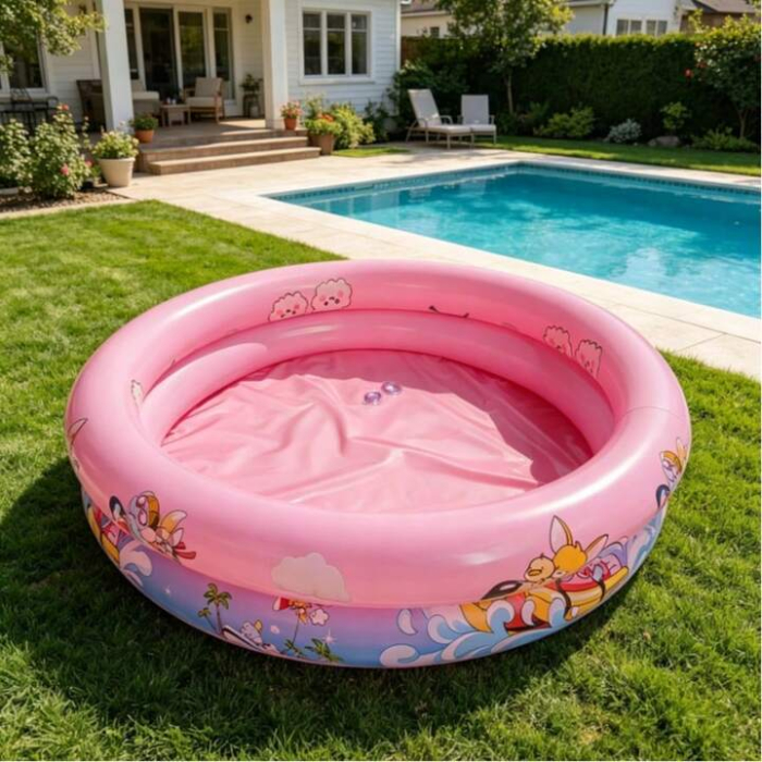Piscina gonflabila pentru bebelusi si copii mici, 70x70x22 cm, pana la 3 ani, Roz [3]