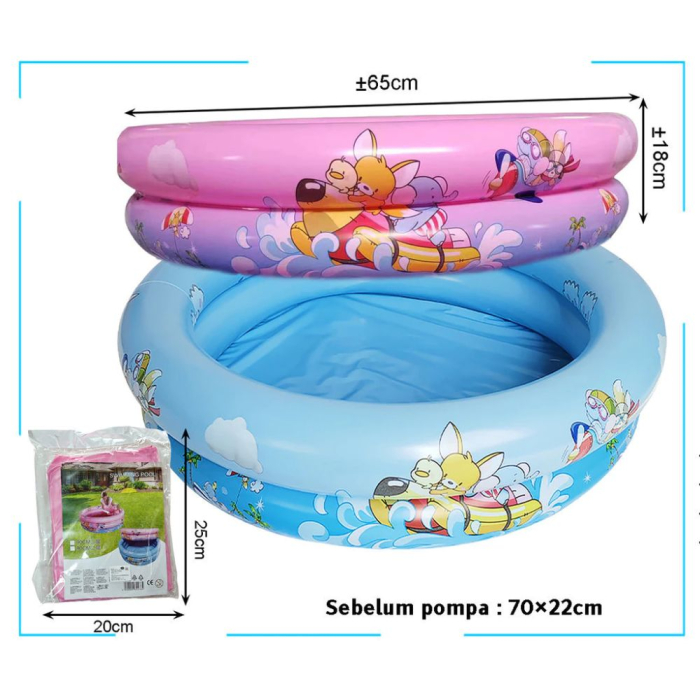Piscina gonflabila pentru bebelusi si copii mici, 70x70x22 cm, pana la 3 ani, Roz [6]