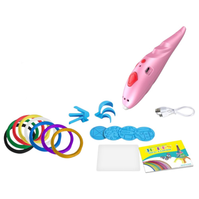 Pix 3D cu 8 filamente si incarcator USB, roz [4]