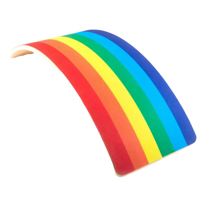 Placa de echilibru din lemn, Balance Board - Curcubeu [4]