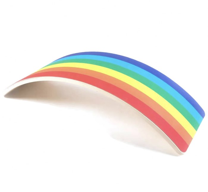 Placa de echilibru din lemn, Balance Board - Curcubeu [2]