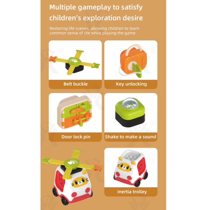 Set 5 piese pentru Placa interactiva cu masinuta si cuburi senzoriale, 18 luni+ [7]