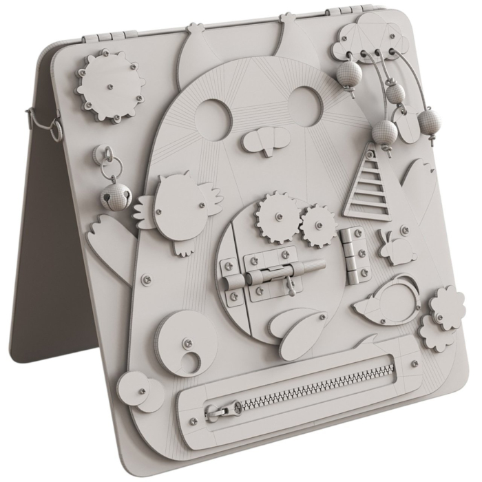 Placa Montessori Busy Board 17 activitati Veverita, din lemn [8]