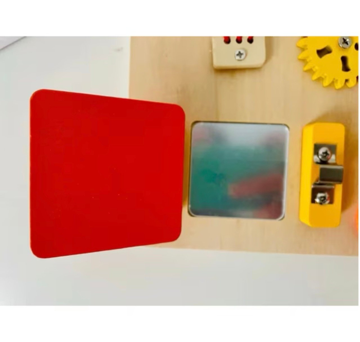 Placa Montessori Busy Board cu 9 activitati Shoe, din lemn [6]