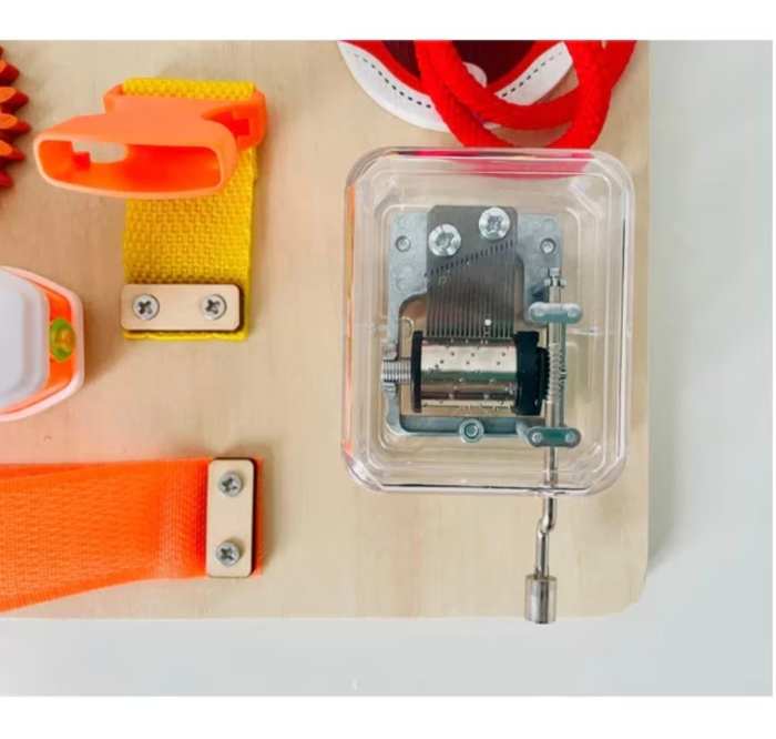 Placa Montessori Busy Board cu 9 activitati Shoe, din lemn [4]