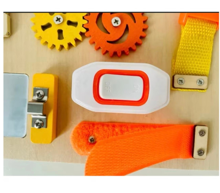 Placa Montessori Busy Board cu 9 activitati Shoe, din lemn [2]