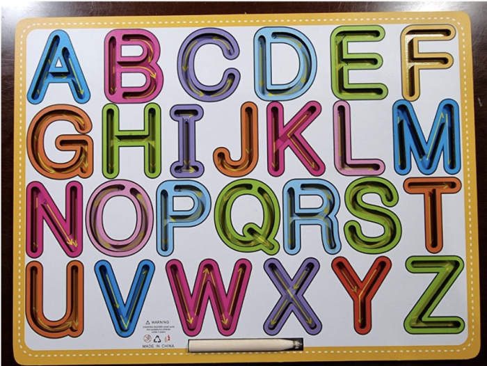 Placa Montessori Invata sa scrii Literele mari ale alfabetului, din lemn [2]