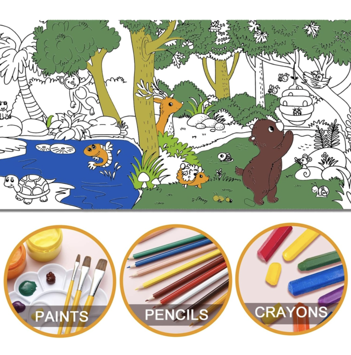 Plansa de Colorat tip Rulou Autoadeziv Ocean, 200x30 cm cu 12 Creioane  Descriere Produs: [7]