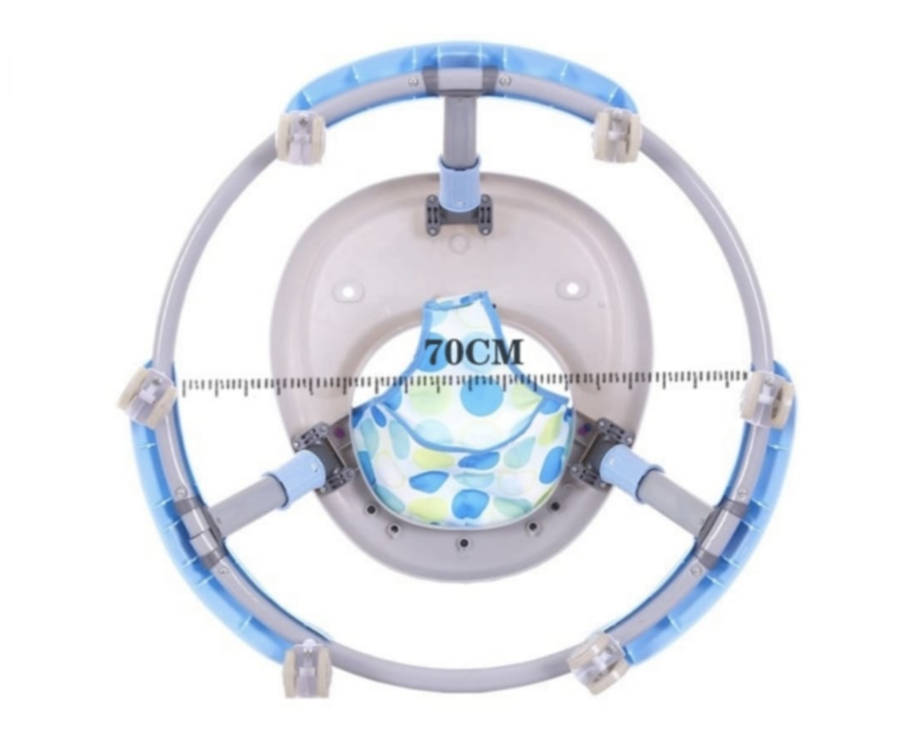 Premergator reglabil pe inaltime cu panou detasabil Broscuta Bleu, pliabil, 6 roti, 6 luni+ [3]