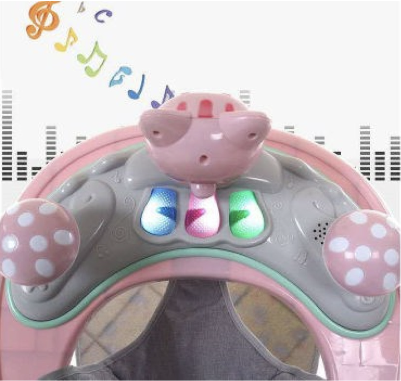 Premergator reglabil pe inaltime cu panou detasabil Broscuta Bleu, pliabil, 6 roti, 6 luni+ [7]