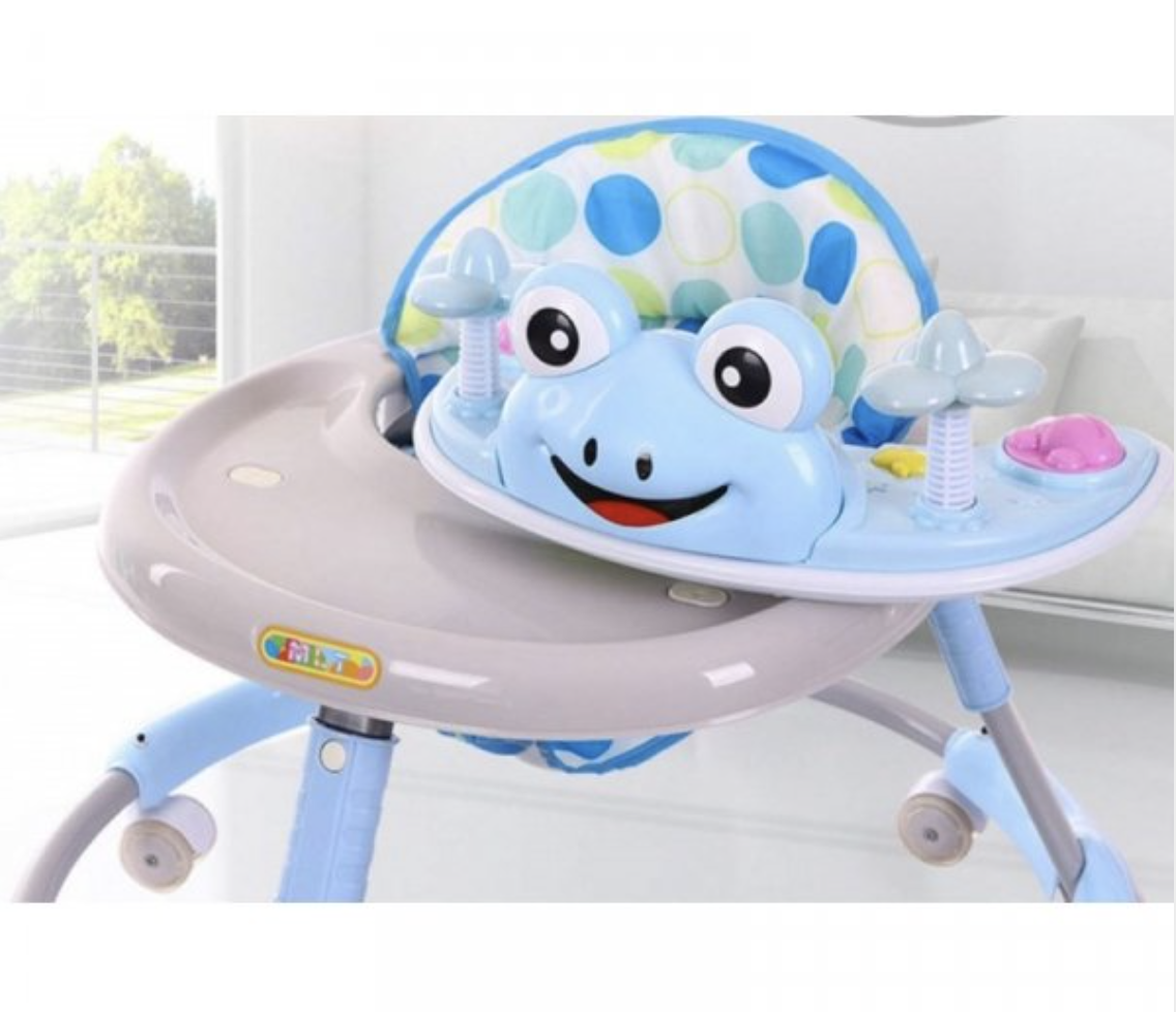 Premergator reglabil pe inaltime cu panou detasabil Broscuta Bleu, pliabil, 6 roti, 6 luni+ [4]