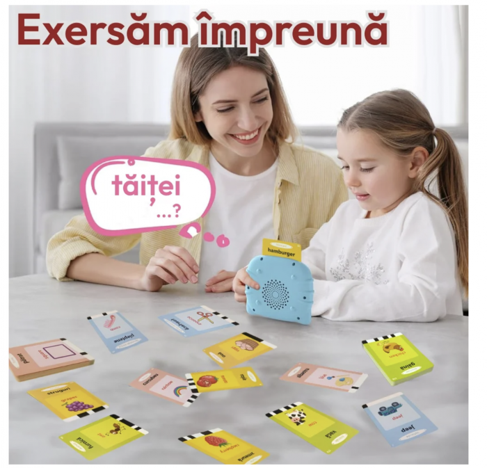 Cititor de carduri educativ – limba romana si engleza – 448 cuvinte, Albastru [4]