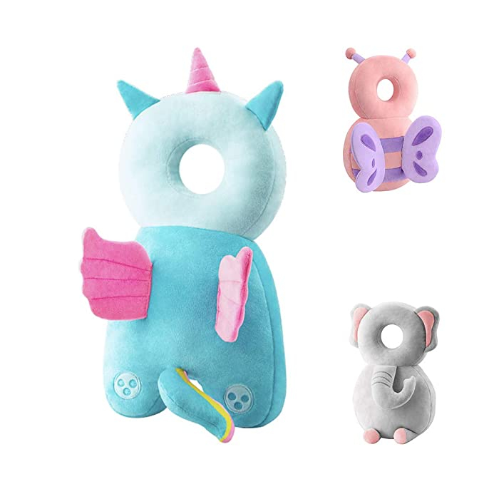Protectie de cap si spate pentru bebelusi, din plus, de tip rucsacel, Unicorn bleu [3]