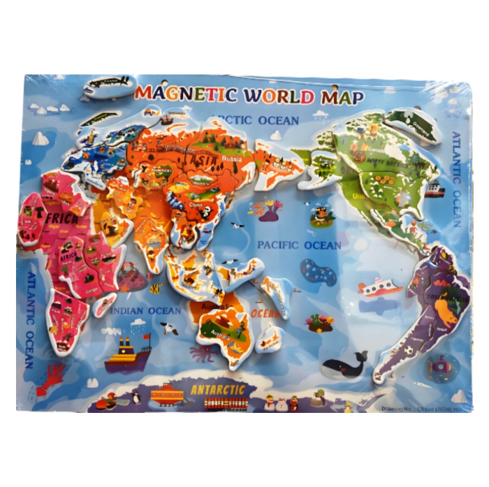 Puzzle magnetic Harta lumii, cu istorie, 32 piese, din lemn [5]
