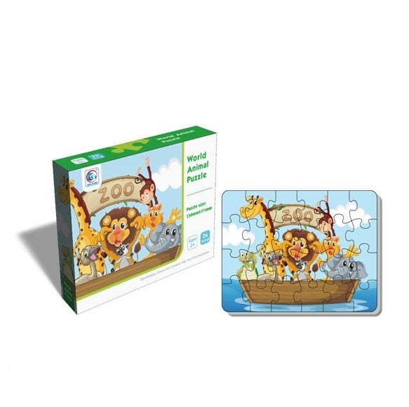 Puzzle bebe din carton - Animale la Zoo [1]