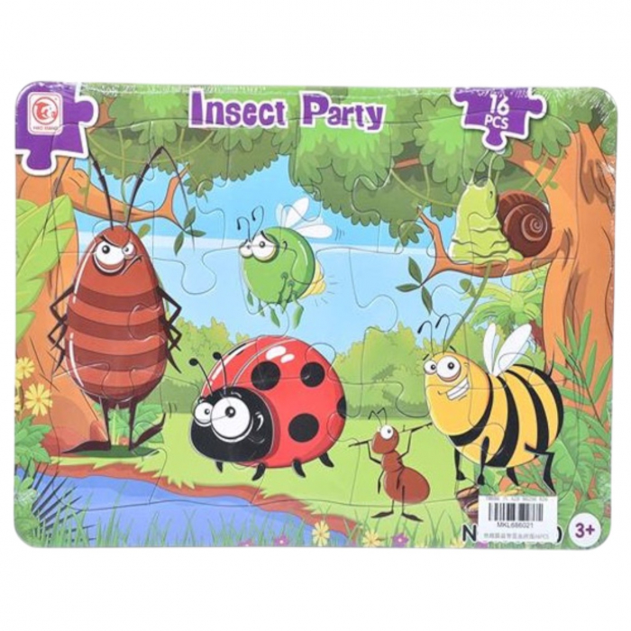 Puzzle clasic, Petrecerea Insectelor, 16 piese mari