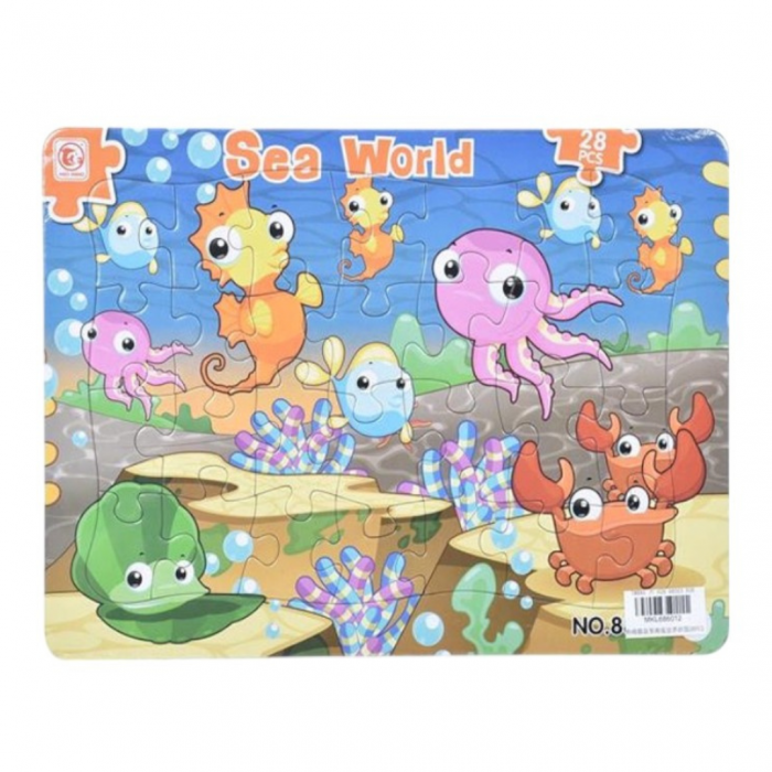 Puzzle clasic, Lumea Oceanelor, 28 piese mari