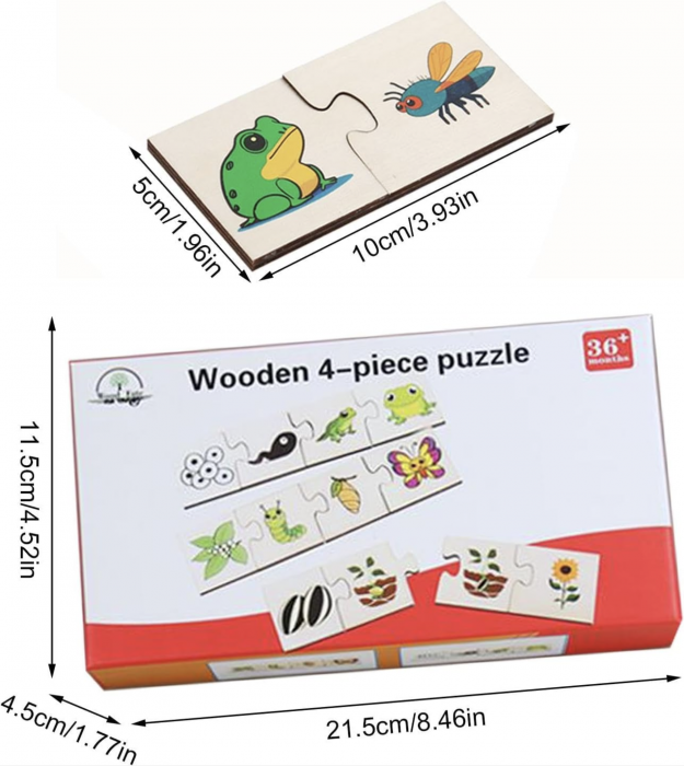 Puzzle de Asociere cu Animale si evolutia lor, 24 Piese [6]