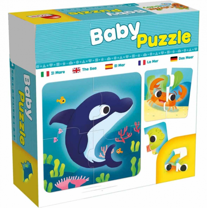 Set 8 Puzzle Copii Piese Mari Carton ,   Animale Marine