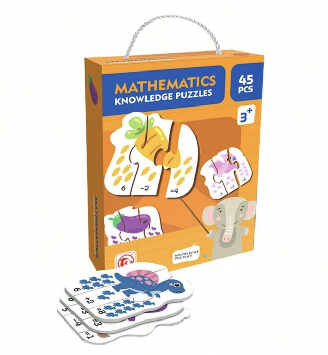 Puzzle educativ 45 piese mari Matematica , Invatam adunarea prin imagini